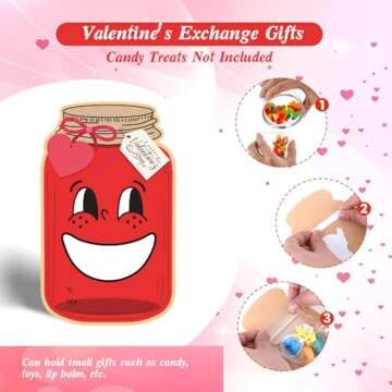 48 Pack Valentines Day Cards for Kids School, Valentines Day Gifts for Kids, Valentines Day Exchange...