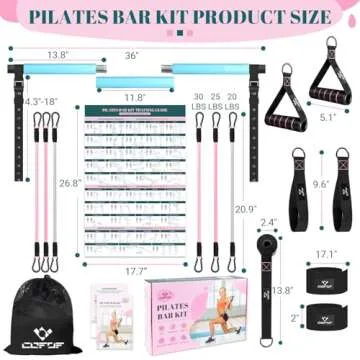 COFOF Pilates Bar Kit for Strength Training Workouts