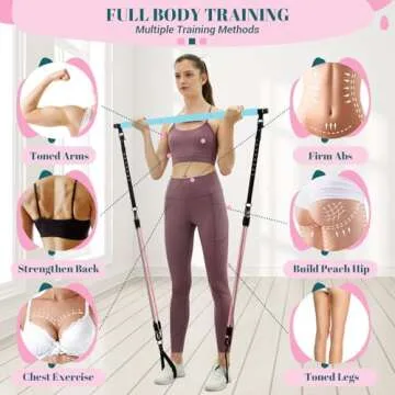 COFOF Pilates Bar Kit for Strength Training Workouts