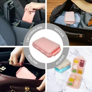 Pill Organizer with Fun Smiley Stickers for Travel Essentials