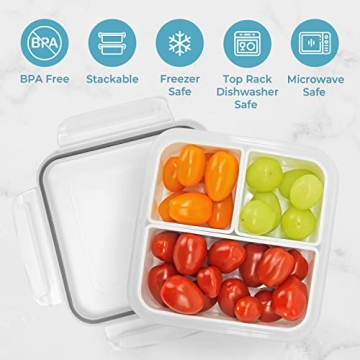 Carrotez BPA-Free 3-Compartment Microwave Safe Snack Container