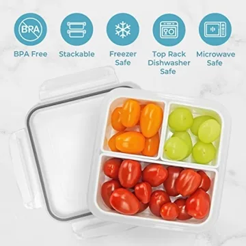 Carrotez BPA-Free 3-Compartment Microwave Safe Snack Container