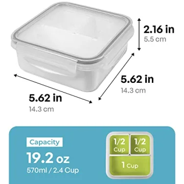 Carrotez BPA-Free 3-Compartment Microwave Safe Snack Container
