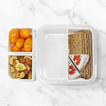 Carrotez BPA-Free 3-Compartment Microwave Safe Snack Container
