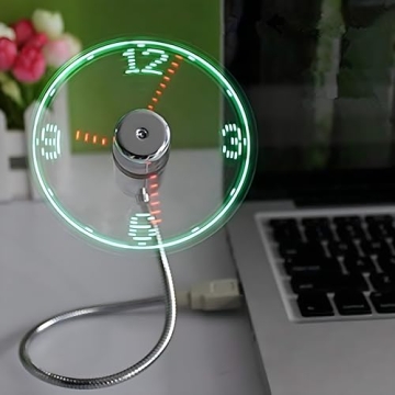 ONXE LED USB Clock Fan with Real Time Display