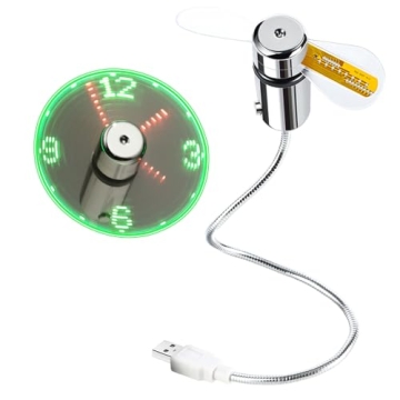 ONXE LED USB Clock Fan with Real Time Display