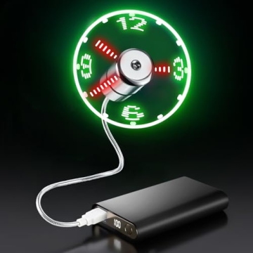 ONXE LED USB Clock Fan with Real Time Display