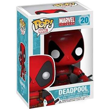 Funko Pop! Marvel: Deadpool #20 Vinyl Figure (Bundled with Compatible Box Protector Case), Multicolor, 3.75 inches