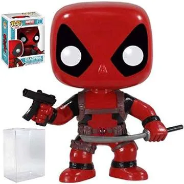 Funko Pop! Marvel: Deadpool #20 Vinyl Figure (Bundled with Compatible Box Protector Case), Multicolor, 3.75 inches