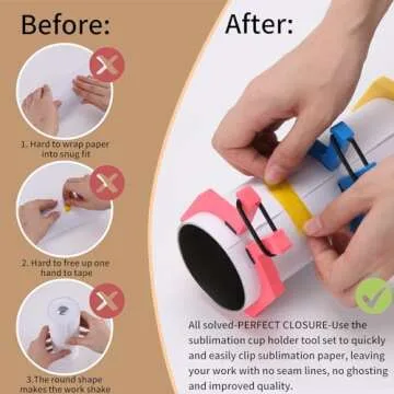 Perfect Pumbler Clamp Machine,Tumbler Clamp for Sublimation,Cup Cradle for Crafting Tumblers,Sublimation Cup Holder Clamp for 20oz 15oz Cups,Mug Clamps for Sublimation,Tumbler Wrapper (Orange&Green)