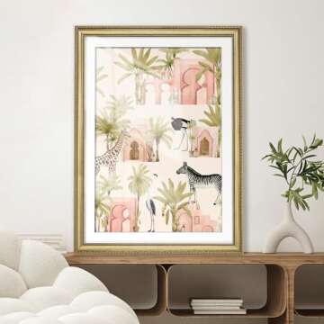 MUDECOR Premium Framed Wall Art Tropical Safari Scene Exotic Animals