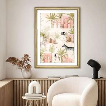 MUDECOR Premium Framed Wall Art Safari Tropical Scene