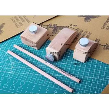 Boomcat Hand Sanding Block,Wooden Sandpaper Block,3pcs sander holder for wood,crafts.​Natural Handmade hook and loop block,woodworking tools,leather edge burnishing tool.Crafts tools