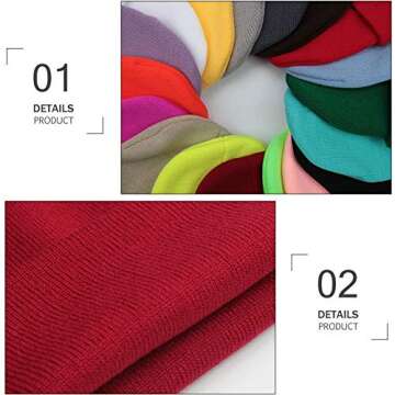 TYONMUJO Unisex Adult Knit Beanie for Men Women Warm Snug Hat Cap Beige