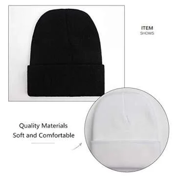 TYONMUJO Unisex Adult Knit Beanie for Men Women Warm Snug Hat Cap Beige