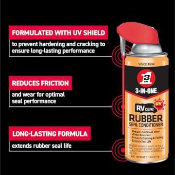 3-IN-ONE RVcare Rubber Seal Conditioner with SMART STRAW SPRAYS 2 WAYS, 11 OZ