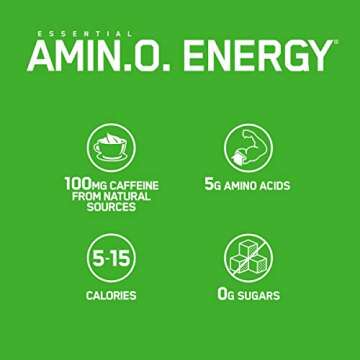 Optimum Nutrition Amino Energy Naturally Flavored - Pre Workout with Green Tea, BCAA, Amino Acids, Keto Friendly, Green Coffee Extract, Energy Powder - Simply Watermelon, 25 Servings