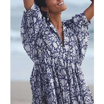 Chic Floral V Neck Summer Dress for Effortless Style