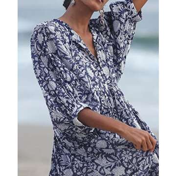 Chic Floral V Neck Summer Dress for Effortless Style
