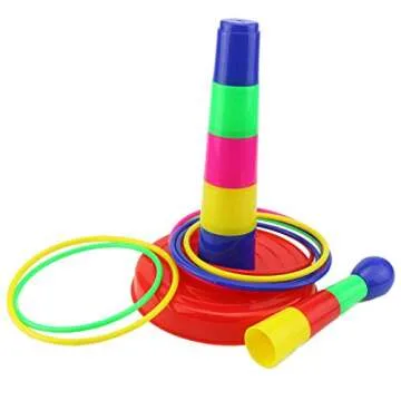Ogrmar 18" Colorful Ring Toss Game for Kids