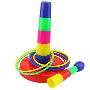 Ogrmar 18" Colorful Ring Toss Game for Kids
