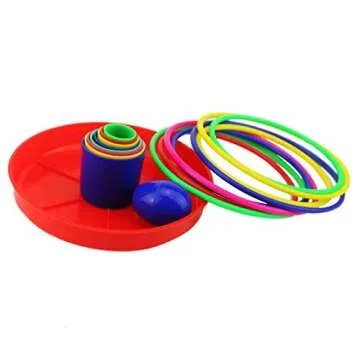 Ogrmar 18" Colorful Ring Toss Game for Kids