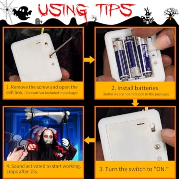 Voice Activated Hanging Swing Ghost for Spooky Decor