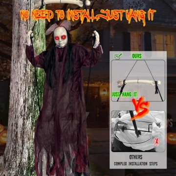 Voice Activated Hanging Swing Ghost for Spooky Decor