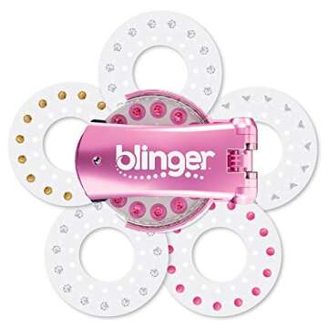 Blinger BGW0001 Diamond Edition Pink Glam Styling Tool + 5 Inserts with 75 Gemstones for Children from 6 Years