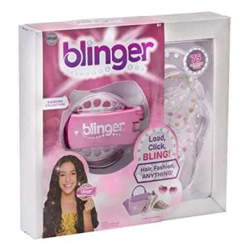 Blinger BGW0001 Diamond Edition Pink Glam Styling Tool + 5 Inserts with 75 Gemstones for Children from 6 Years