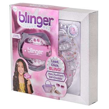 Blinger BGW0001 Diamond Edition Pink Glam Styling Tool + 5 Inserts with 75 Gemstones for Children from 6 Years