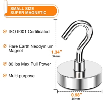 MIKEDE Magnetic Hooks for Cruise Cabin - 80 Lbs Capacity