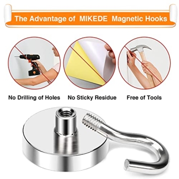 MIKEDE Magnetic Hooks for Cruise Cabin - 80 Lbs Capacity