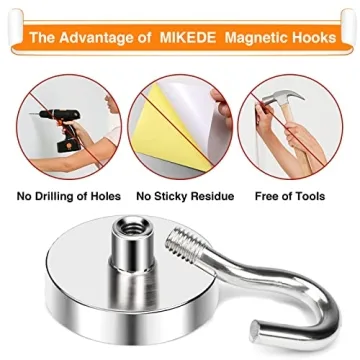 MIKEDE Magnetic Hooks for Cruise Cabin - 80 Lbs Capacity