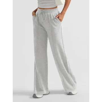 Flare Lightweight Wide Leg Sweatpants - Gray L