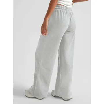 Flare Lightweight Wide Leg Sweatpants - Gray L