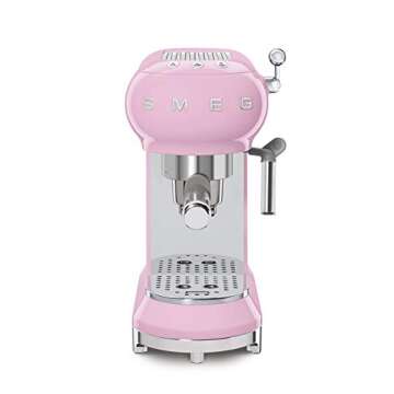 Smeg Espresso Coffee Machine - Stylish & Functional Pink Coffee Maker
