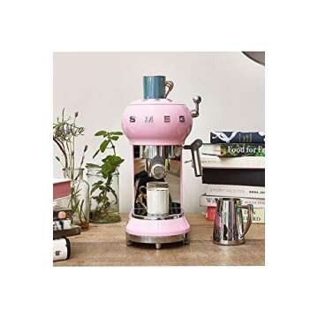 Smeg Espresso Coffee Machine - Stylish & Functional Pink Coffee Maker