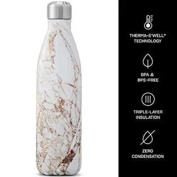 S'well 25oz Steel Water Bottle in Calacatta Gold