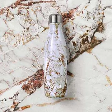 S'well 25oz Steel Water Bottle in Calacatta Gold