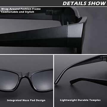 Stylish COASION Wrap Around Sunglasses with UV400 Protection