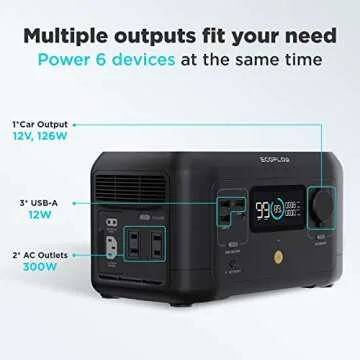 EF ECOFLOW Portable Power Station River Mini, 210Wh Backup Lithium Battery, Fast Charging, 110V/300W AC Outlets, DC and USB Ports, Solar Generator for Outdoor Camping Travel Hunting Emergency