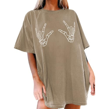 Avanova Women's Skull Oversized Tee for Casual Style