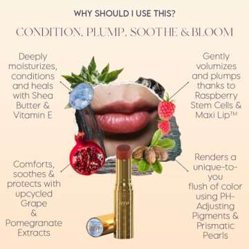 ieró Beauty 3-in-1 Moisturizing Vegan Tinted Lip Balm: Hydrating, Soothing Lip Serum + Plumping Balm + pH Reactive Tint | Shea Butter & Vitamin E | Antioxidant-rich Long Lasting Lip Care Paraben Free