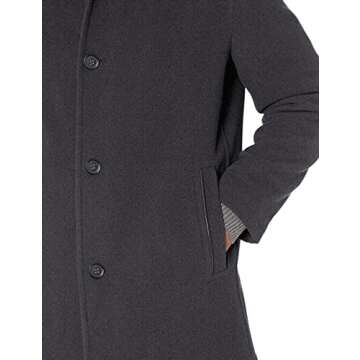 Cole Haan Signature Men's Wool Plush Car Coat, charcoal, X-Large