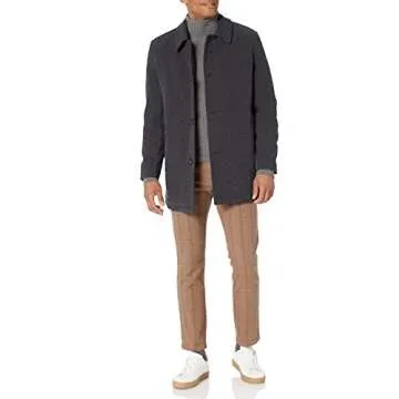 Cole Haan Signature Men's Wool Plush Car Coat, charcoal, X-Large