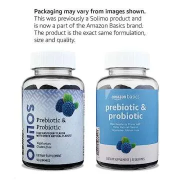 Amazon Brand - Solimo Prebiotic & Probiotic Gummies, 2 Billion CFU, Blue Raspberry, 50 Count (2 per Serving)