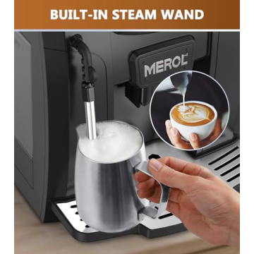 MEROL 19 Bar Automatic Espresso Machine with Grinder & Frother