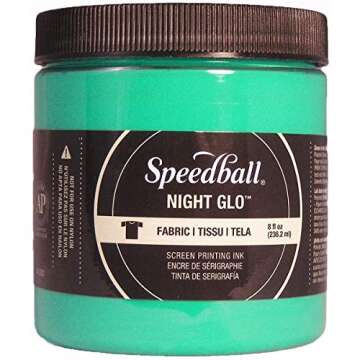 Speedball Night Glo Screen Printing Ink - 8 oz Green for Creative Projects