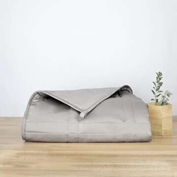 Baloo Weighted Blanket for Adults 12 lb Throw (Silver Sage, 42"x72") | Cooling & 100% Cotton | Machi...